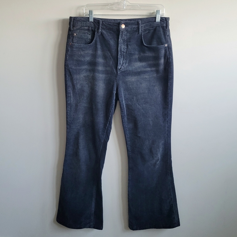 Anthropologie Pilcro The Icon Corduroy‎ Flare Jeans In Charcoal